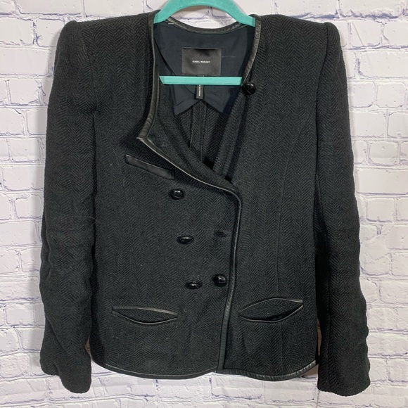 Isabel Marant Jackets & Blazers - Isabel Marant Womens Etoile Tweed Herringbone Linen Blend Blazer Jacket Size 6